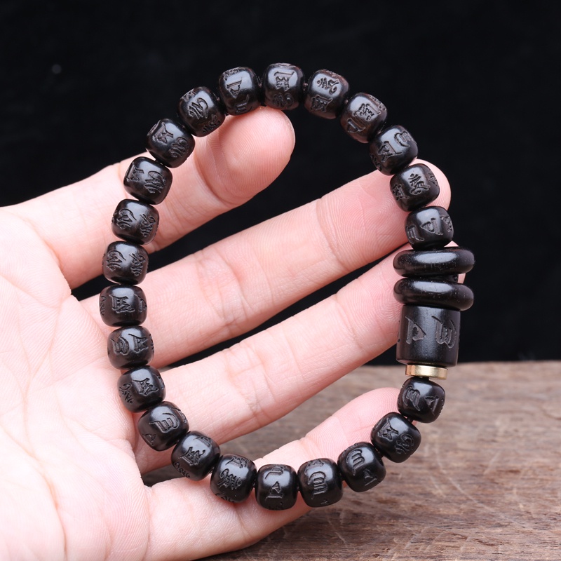 Vòng Tay Chuỗi Hạt Gỗ Mun Tự Nhiên 8mm x9mm