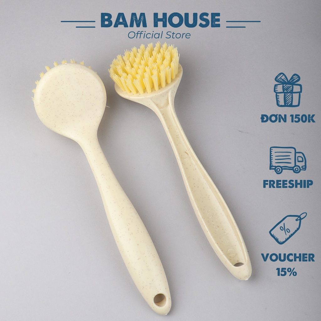 Bàn chải chà bồn rửa chén Bam House có tay cầm dài và chất lông dày cao cấp BCB01