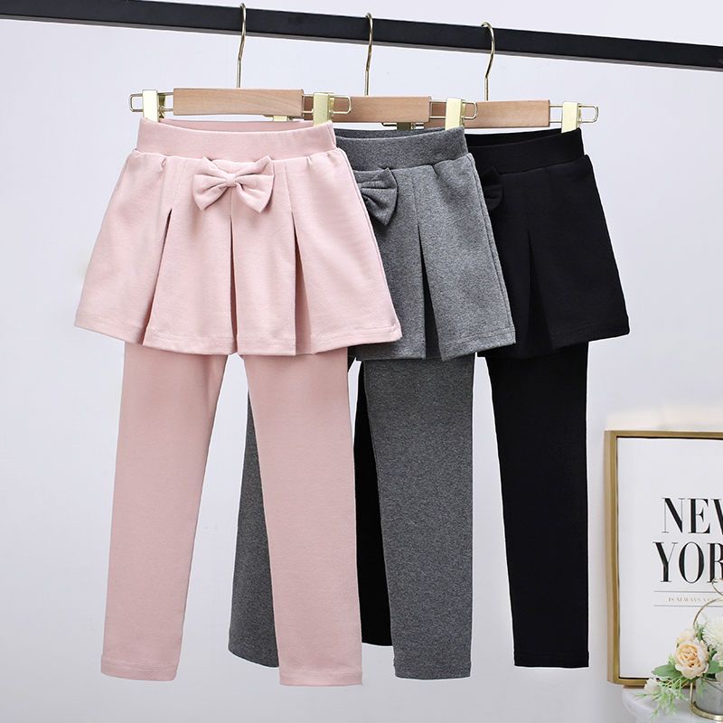Quần Legging Giả Váy Chất Liệu Cotton Dày Dặn Thời Trang Xinh Xắn Cho Bé Gái
