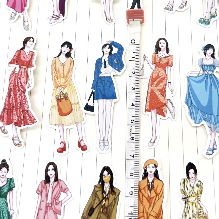 Set 51 Miếng Dán Trang Trí Nhật Ký Thời Trang