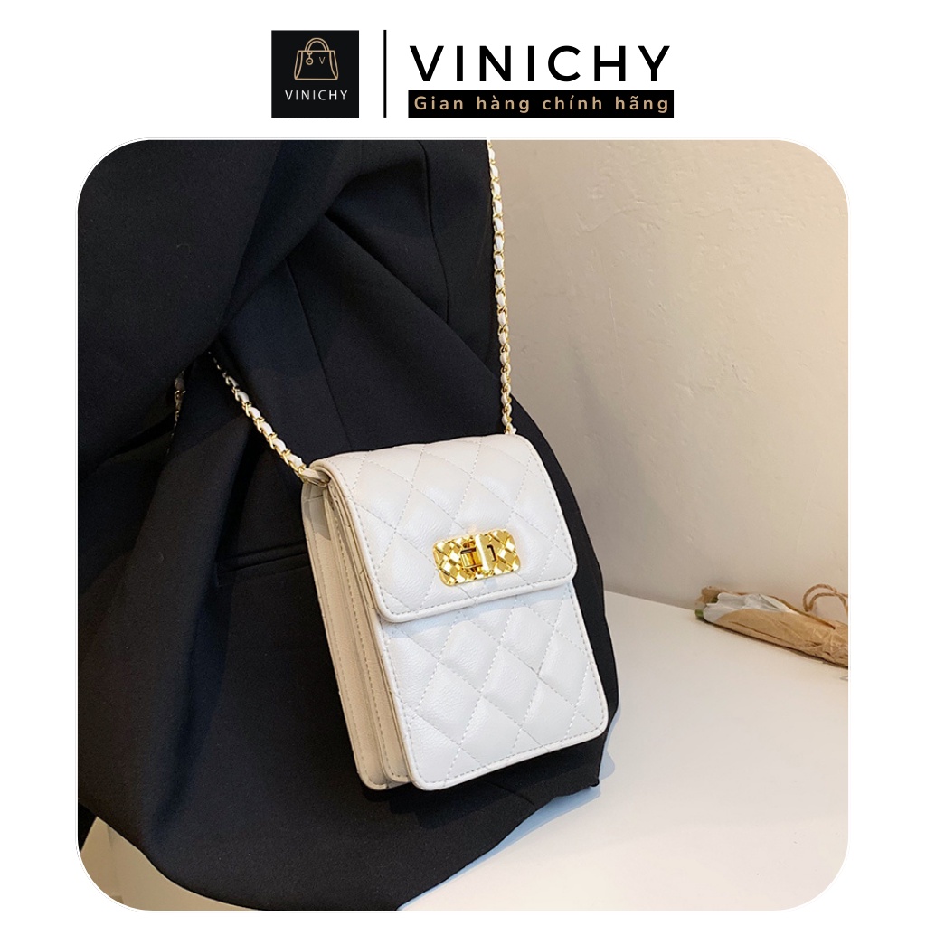 Túi xách nữ đeo chéo, túi để điện thoại, mini, đi chơi, đi học VINICHY, da đẹp thời trang cute cao cấp size 12cm HA272