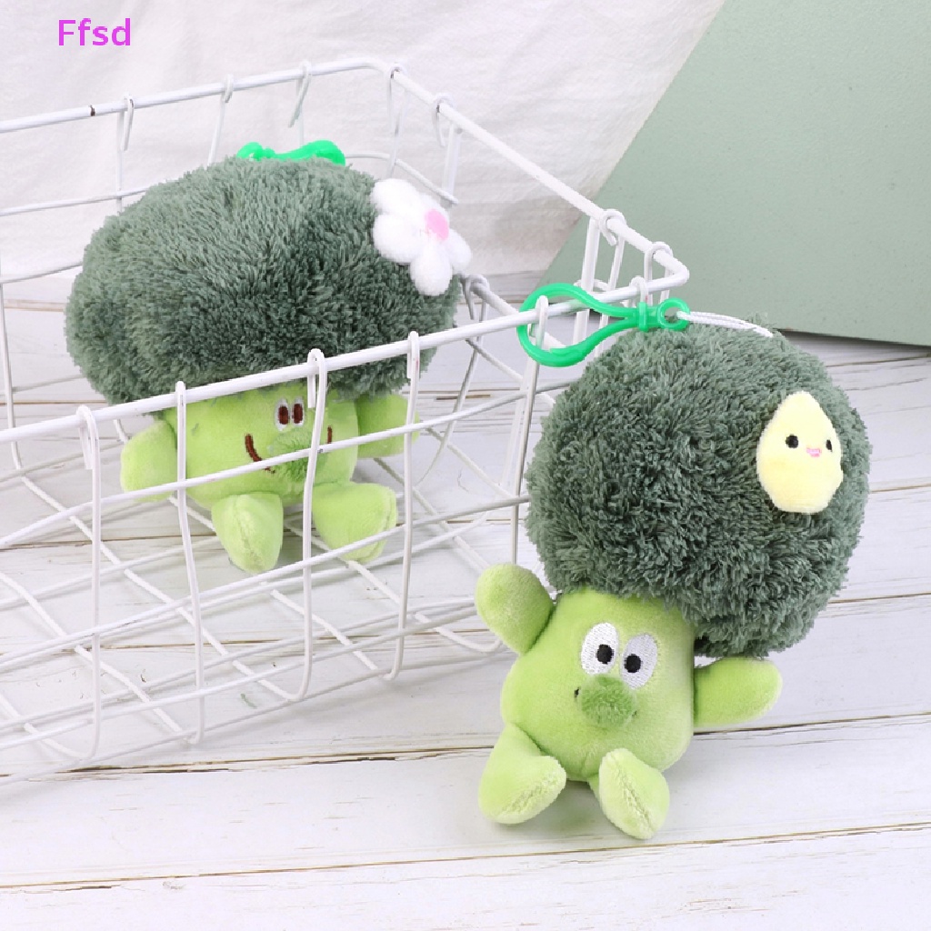 {Ffsd} Móc Khóa Cặp Đôi Búp Bê Nhồi Bông Broccoli Dễ Thương Làm Quà Tặng Cho Trẻ Em *