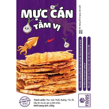 Mực Cán Tẩm Gia Vị Cay - LOẠI 1- Kèm Tương Ớt - Hũ Pét 200g