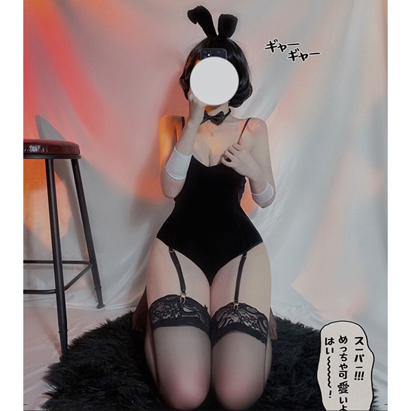 Cosplay thỏ ngọc anime nhung dễ thương kèm garter nịt tất sexy bodysuit set ngủ liền thân có đuôi bonita gợi cảm N737 | BigBuy360 - bigbuy360.vn