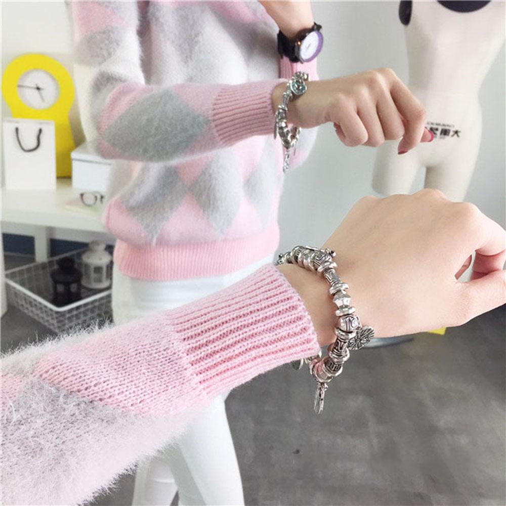 Áo Sweater Tay Dài Họa Tiết Kẻ Sọc Thời Trang Xuân Thu Cho Nữ