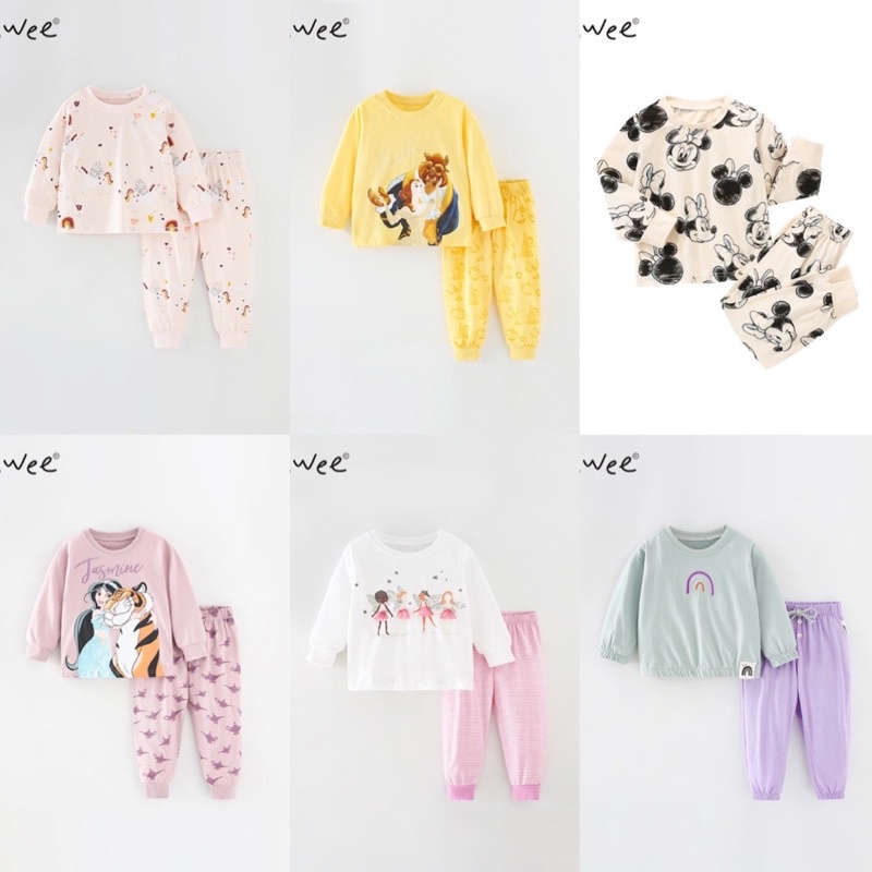 Bộ cotton dài tay bé gái bộ bé gái Malwee SALE B22