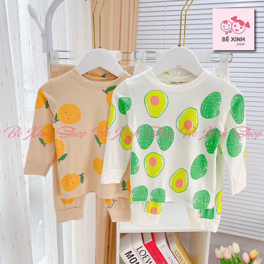 Quần Áo Dài Tay Thu Đông Cho Bé Trai Bé Gái 8-18kg Bé_Xinh [Sale Lớn]Set Đồ Bộ Thun Lạnh Cho Bé Trai Gái DÀI TRÁI CÂY