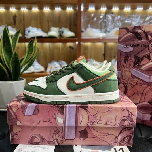 Giày Sneaker SB Dunk Xanh Rêu Cam|Sb Otomo Green Orange