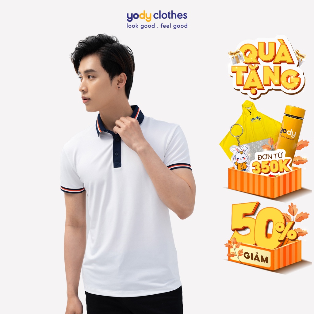 Áo thun polo nam coolmax YODY phối màu bo tay áo độc đáo, thích hợp đi làm đi chơi APM5181