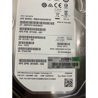 Hdd 1tb hpe enterprise class sata 7.2k rpm