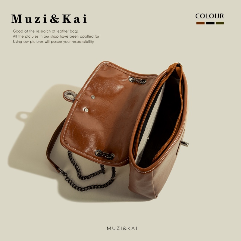 Muzi &amp; Kai Túi Đeo Chéo Dáng Vuông Nhỏ Phong Cách Cổ Điển Thời Trang Dễ Phối Đồ Thời Trang Dành Cho Nữ 2022