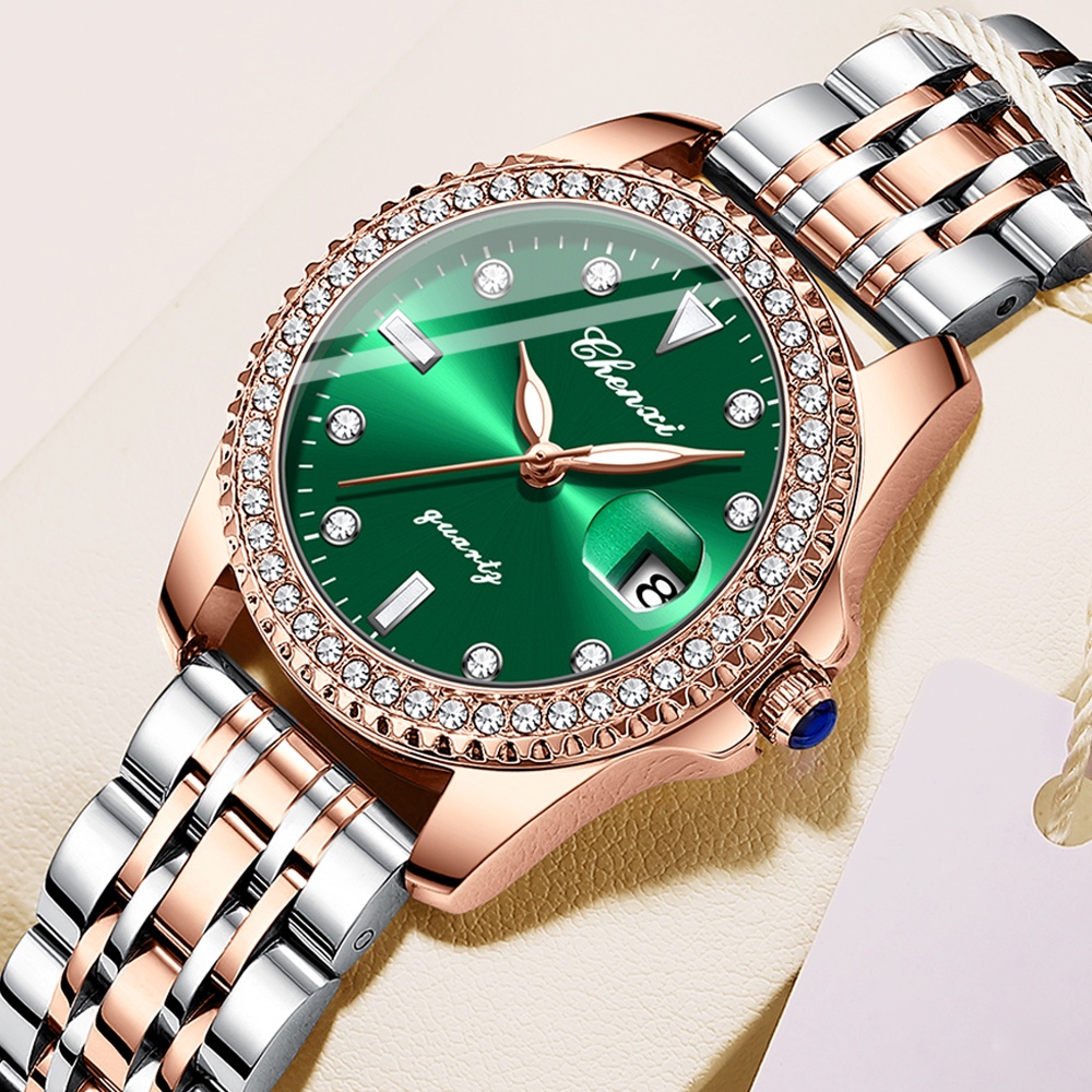 Đồng Hồ CHENXI Bằng Thép Không Gỉ Mạ Vàng Hồng Sang Trọng Chống Thấm Nước Dành Cho Nữ