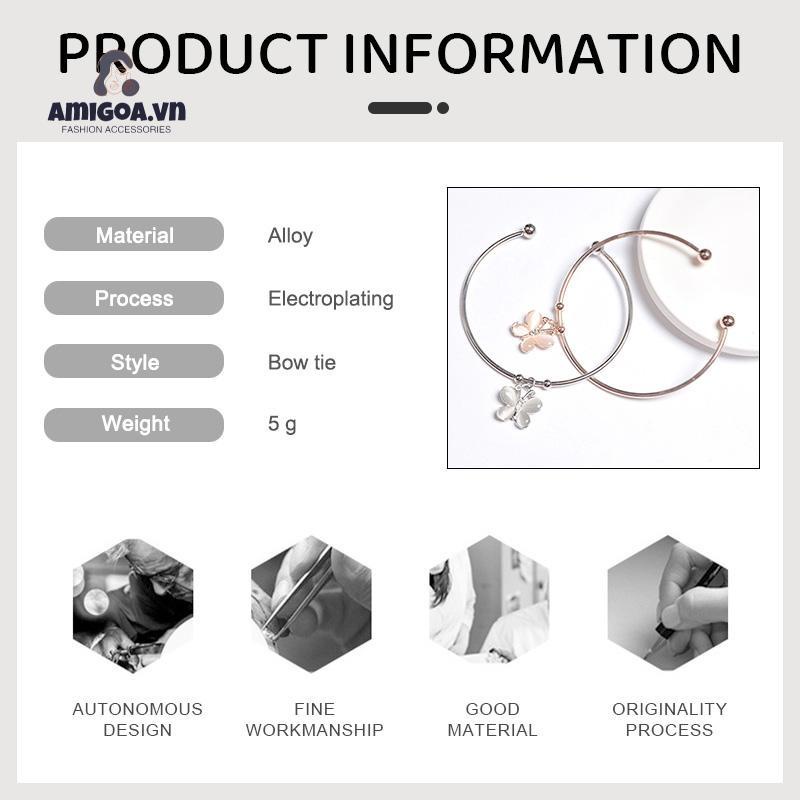 ✨✨Vòng Tay Hở Đính Đá Zircon Hình Bướm Đơn Giản Dễ Phối Đồ Cho Nữ