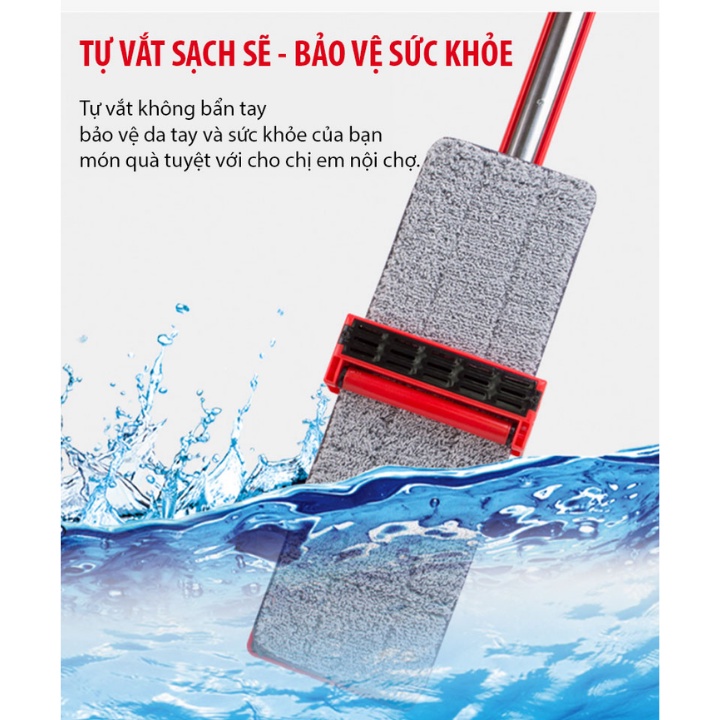 Cây lau nhà tự vắt - Cây lau nhà thông minh sử dụng đơn giản tiết kiệm thời gian, xoay 360 độ bảo hành 12 tháng