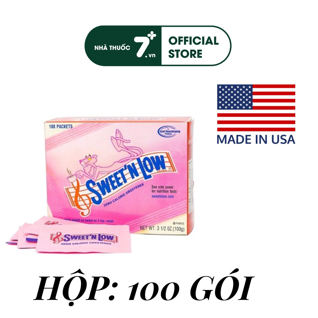 Đường ăn kiêng, giúp cho người tiểu đường, giảm cân Sweet'n low Hộp 100 gói
