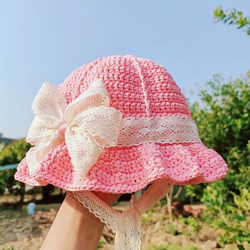 Mũ bánh bèo tiểu thư handmade cho bé