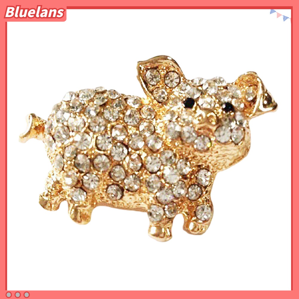 Ghim Cài Áo Hình Chú Heo Đính Đá 48h Thời Trang Cho Nữ