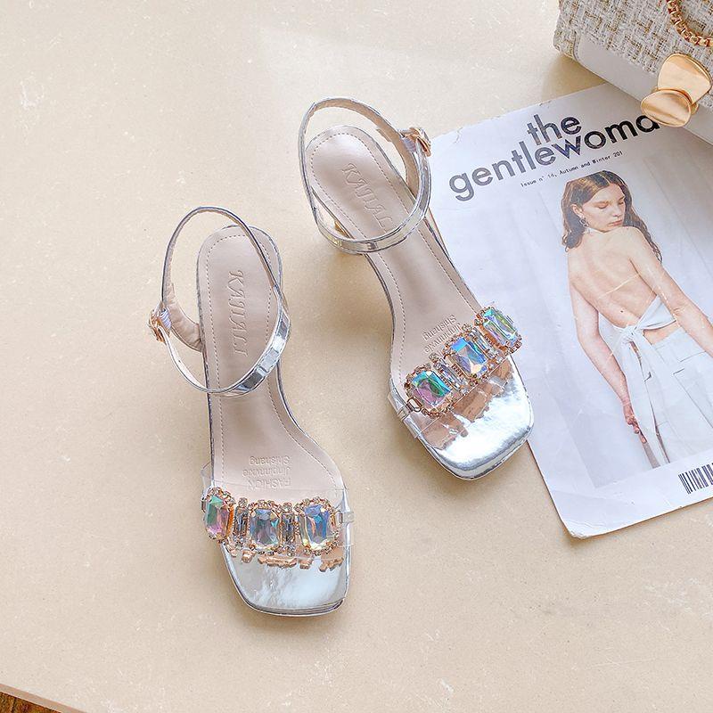 Giày Cao Gót Đính Đá Thời Trang Mùa Hè Quyến Rũ Cho Nữ