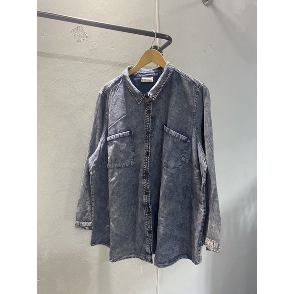 áo Sơ-mi Denim dáng rộng Unisex