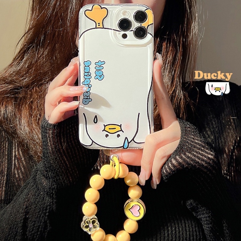 Ốp lưng điện thoại iphone14 hình vịt lộn có vòng đeo tay 12 thích hợp ốp bảo vệ apple 13promax cute 11 XS