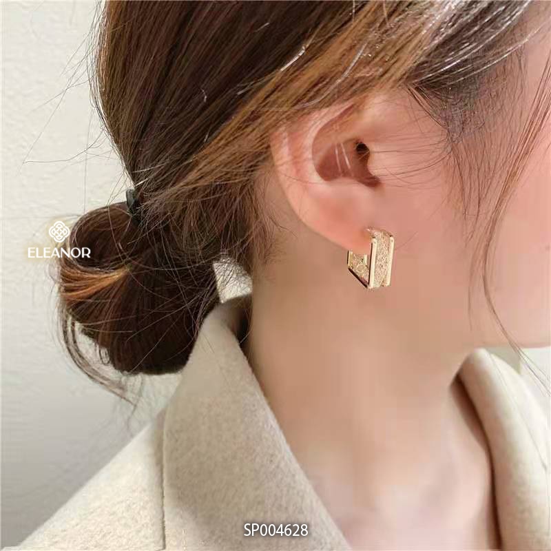 Bông tai nữ chuôi bạc 925 Eleanor Accsessories hình vuông phụ kiện trang sức 4628