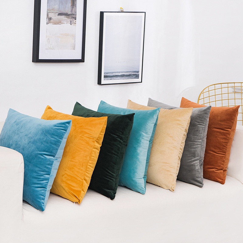 Vỏ Bọc Gối sofa 40 * 40 Bằng Vải Nhung Màu Trơn Đơn Giản Thời Trang Cổ Điển