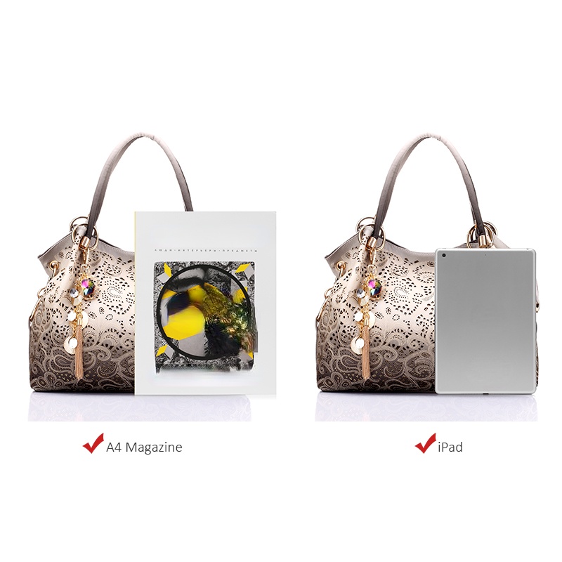 Túi Xách Nữ Tua Rua Họa Tiết Hoa Thời Trang