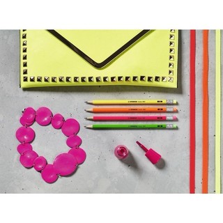 Bút chì gỗ STABILO Swano 4907-HB ( neon, có tẩy)