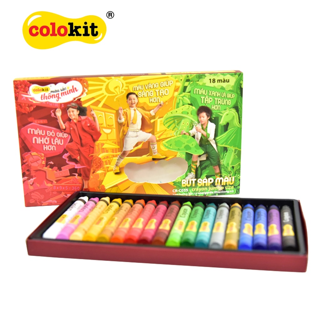 Bộ sáp màu Thiên Long Colokit 10/12/18/24 màu