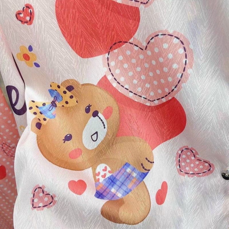 PIJAMA LỤA XƯỚC CAO CẤP QUẢNG CHÂU CARO THỎ