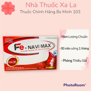Viên uống bổ sung sắt và acid folic - fe -navimax hộp 30 viên