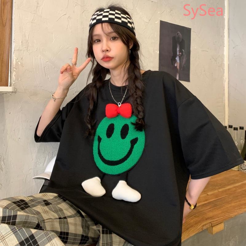 Áo Thun Thêu Họa Tiết Hoạt Hình Xinh Xắn Theo Phong Cách Mùa Hè Hàn Quốc Dành Cho Nữ /
