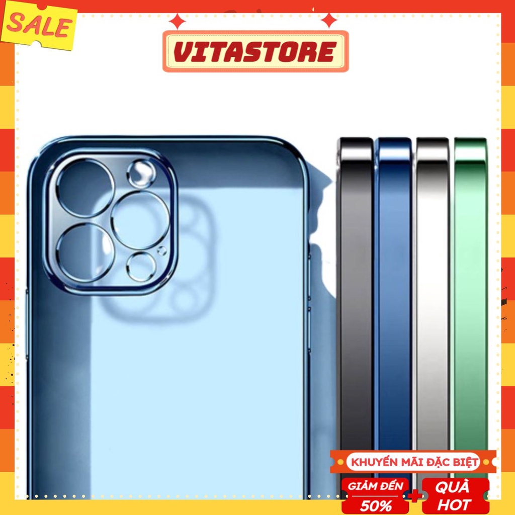 Ốp lưng iphone ♥️ FREESHIP ♥️ Ốp lưng trong viền mạ kim loại bảo vệ camera cho các dòng Iphone