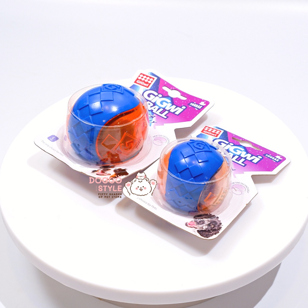 Đồ Chơi Cho Chó Lớn Cao Cấp Có Tiếng Kêu GiGwi G-Ball Giúp Làm Sạch Răng Giảm Stress DOGGOSTYLE