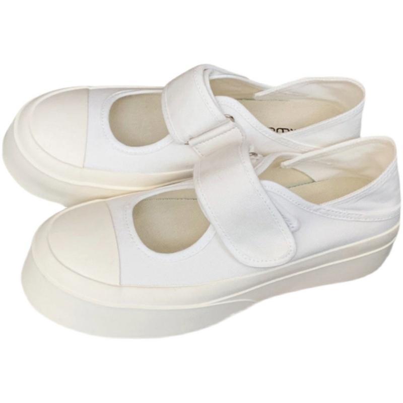 Giày Thể Thao Canvas Quai Dán Đế Dày Tăng Chiều Cao Thoải Mái