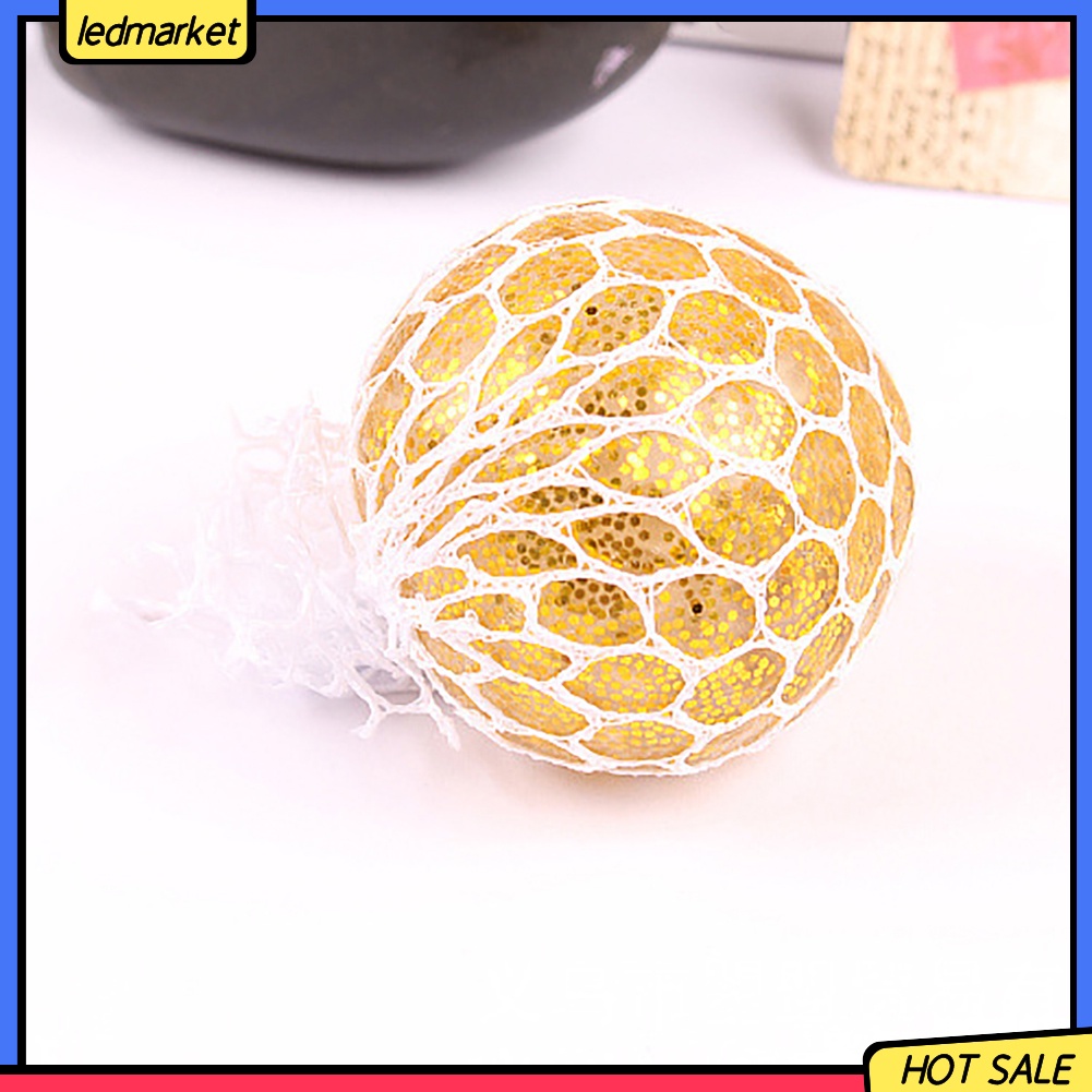 Đồ Chơi Nắn Bóp Đàn Hồi Giảm Stress Hình Hạt Đậu Đính Kim Sa