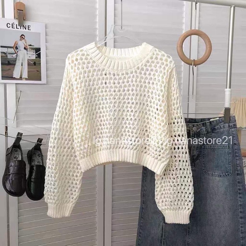 Áo len dài tay móc 4 màu Nana21 Nanastore21