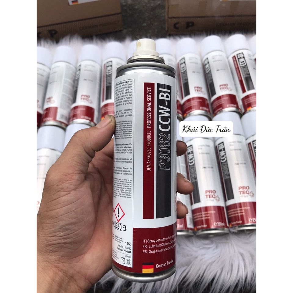 Dưỡng sên bôi trơn xích chống văng Bluechem Ceramic Chain Wax Kettenspray 250ml sản xuất tại Đức