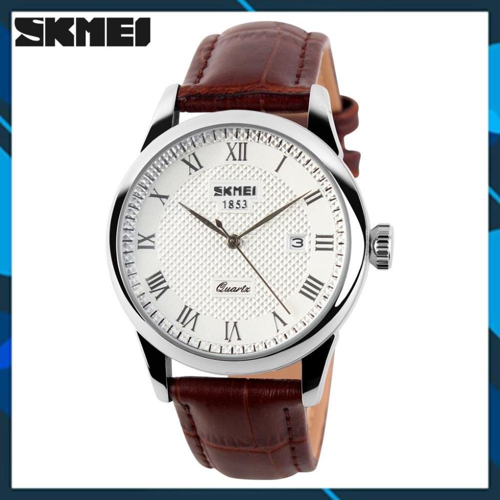 Đồng hồ nam dây da SKMIE,Doanh nhân Đồng hồ thạch anh Thời trang mới Dây da không thấm nước,BH 12 tháng