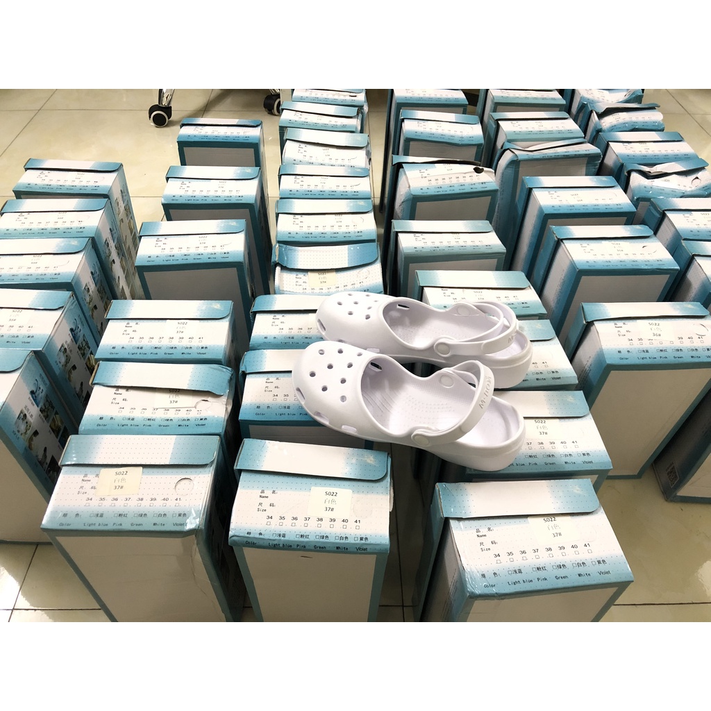 Giày búp bê nữ- dép y tá trắng thoáng khí , êm chân