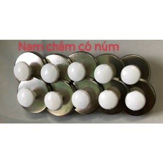 Combo 10 nam châm núm tròn loại tốt đính bảng từ bọc sắt mạ inox ,D32