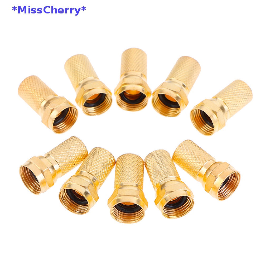 Set 10 Đầu Nối RG6 F Type C Bằng Đồng Thau Mới