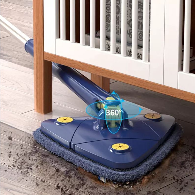 Chổi lau nhà tam giác tự vắt xoay 360 độ, thiết kế gọn nhẹ, tiện ích, đa công năng - QM.DN007