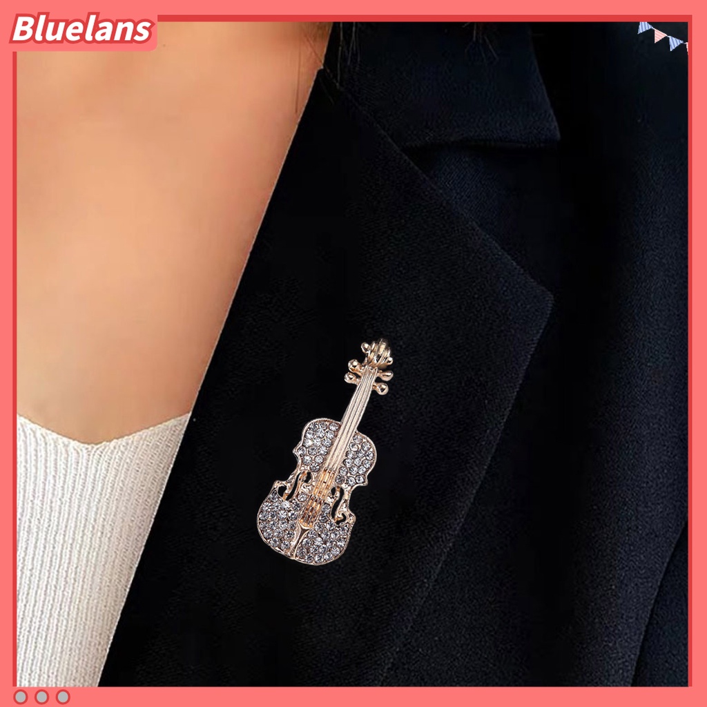 Trâm Cài Áo Hình Đàn Violin Đính Đá Lấp Lánh 48h