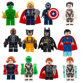 Bộ 12 Mô Hình Lego Siêu Anh Hùng Marvel Hulk Captain America Batman Colossus