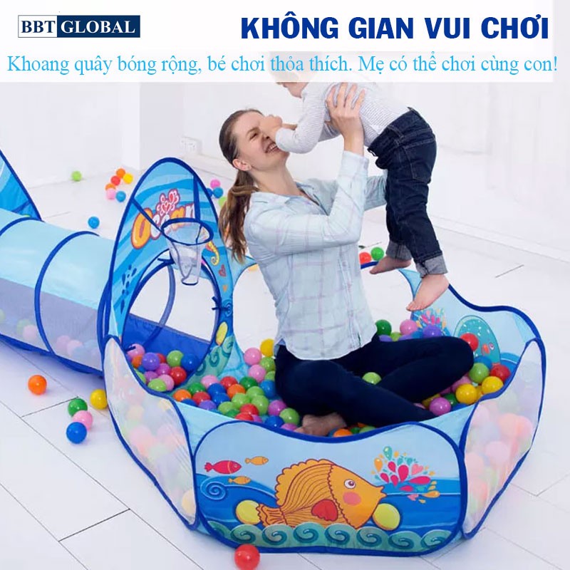 Nhà bóng chui ống 3 khoang đại dương xanh 1384 (528)