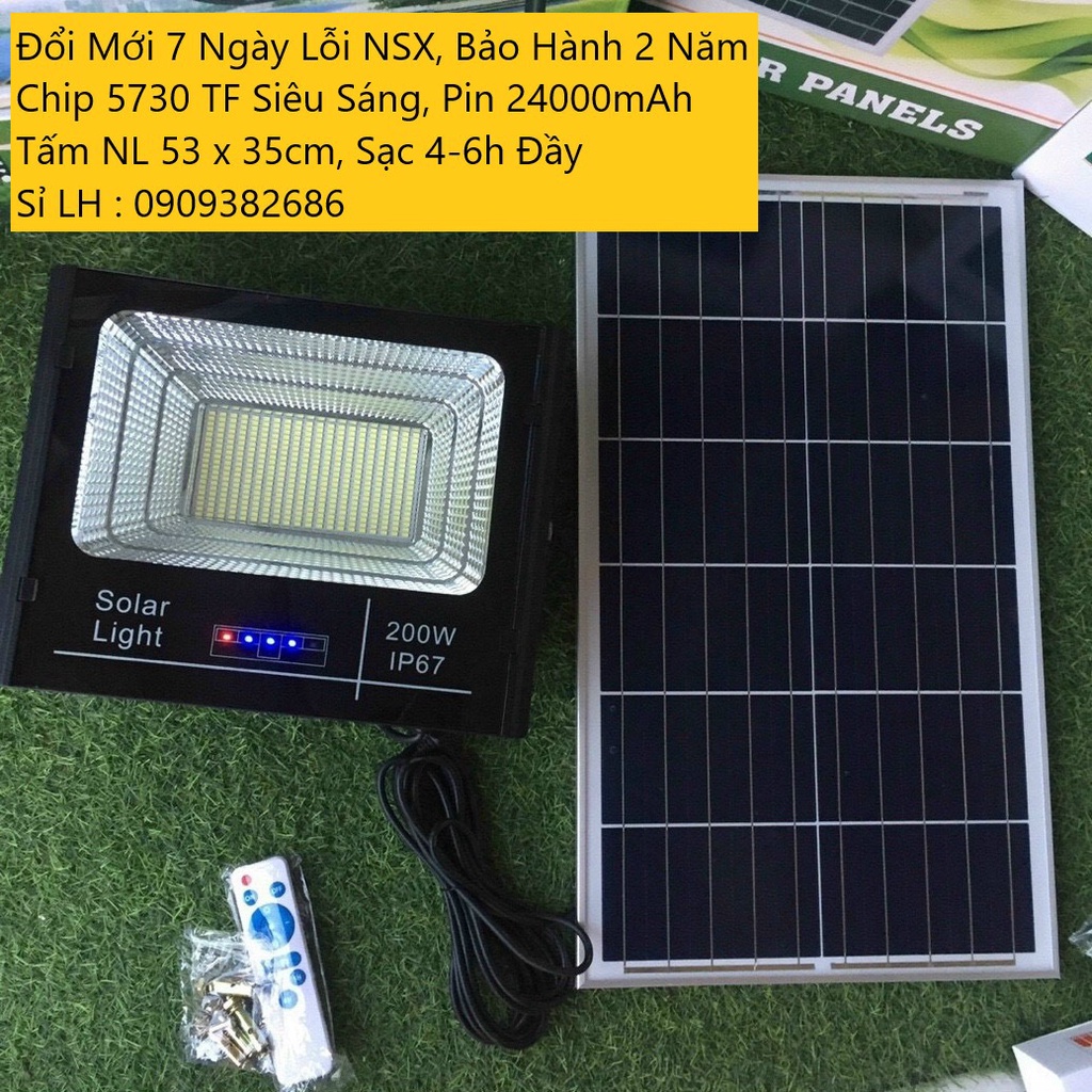 Đèn Pha Led Năng Lượng Mặt Trời 60W/ 100W/ 200W - Nhôm