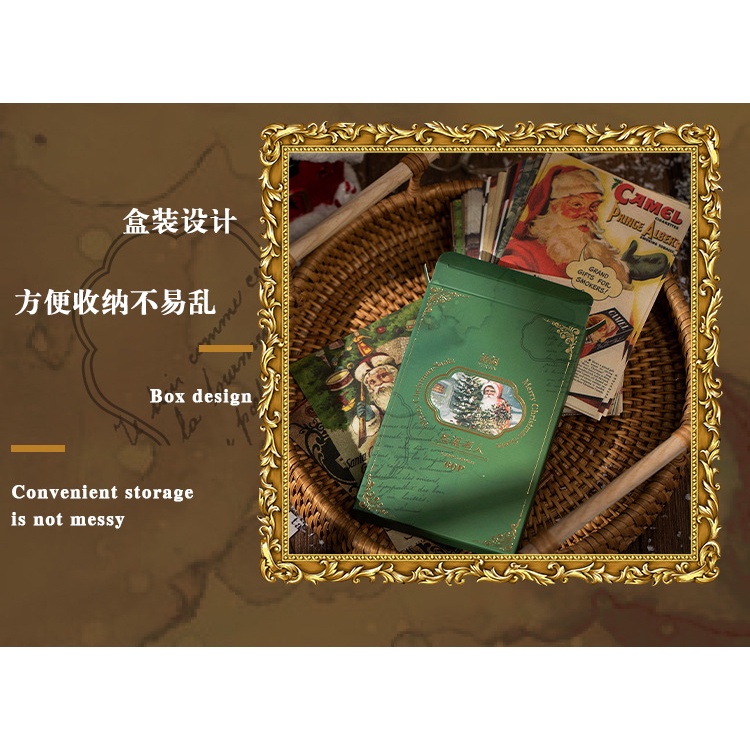 Set 60 Tờ Giấy Lót Trang Trí Giáng Sinh Phong Cách Retro 4 Loại Tùy Chọn