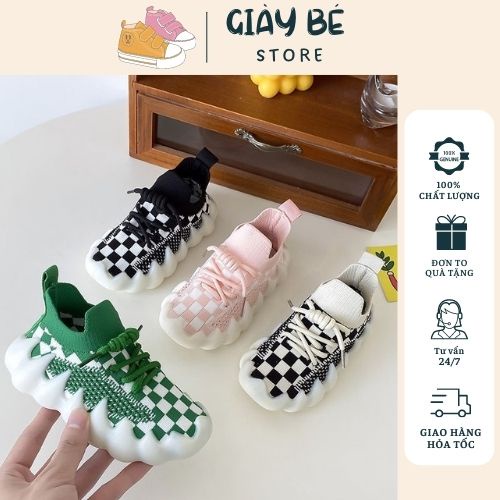 Giày cho bé trai bé gái cao cấp, Giày thể thao trẻ êm chân mềm mại chống trượt tốt