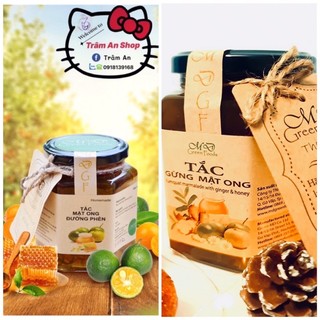 Tắc mật ong đường phèn_500g và tắc gừng mật ong_500g _ _đóng gói hủ thuỷ tinh.